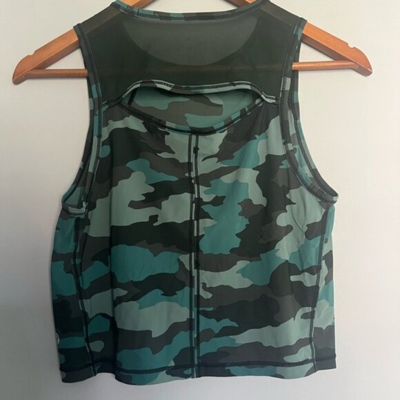 Lululemon Invigorate Training Tank Top Camo Tidewater Teal Size 6 - Picture 2 of 4